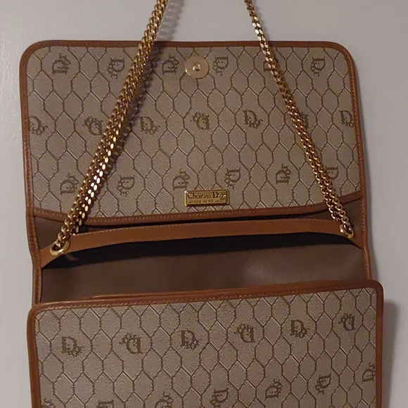 Christian Dior Signature Honeycomb Monogram Purse With Original Chain Strap - Picture 4 of 16